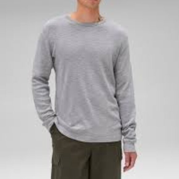 Reigning Champ long sleeve T-shirt1x1 slub rib cotton gray Mensize Large